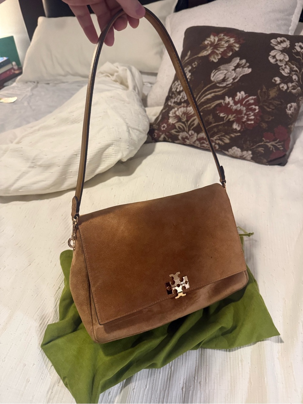 Tory Burch Charlie Suede Shoulder Bag - Picture 2 of 9